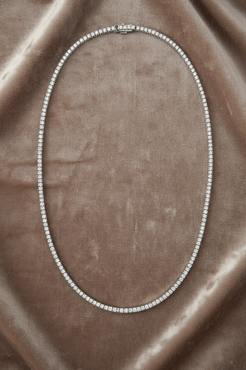 Lab Grown Diamond Necklace NECK1120 ~ 7 carats 14K White Gold