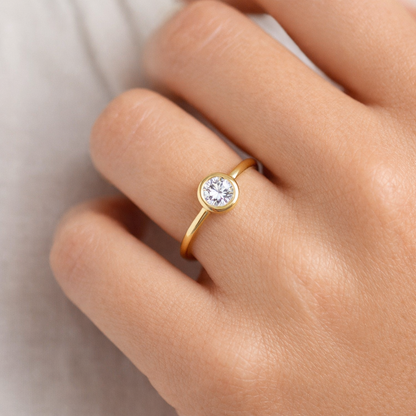 "ENGR02681" Bezel Set Diamond Engagement Ring