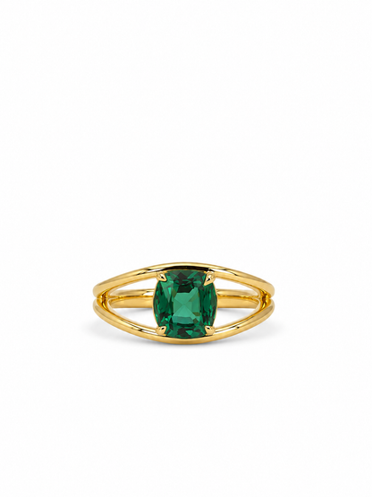 18K Yellow Gold Natural Zambian Emerald Ring RINGS1118- 1.28 carats