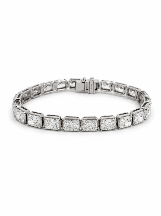Lab Grown Diamond Tennis Bracelet ~ BRAC10227 Radiant Cut