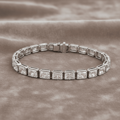 Lab Grown Diamond Tennis Bracelet ~ BRAC10227 Radiant Cut
