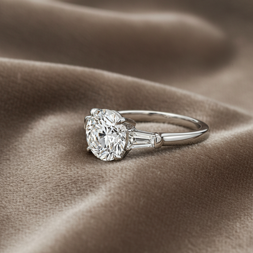 Lab Grown Diamond ENG10033~ Scottie 3.02 carats Platinum