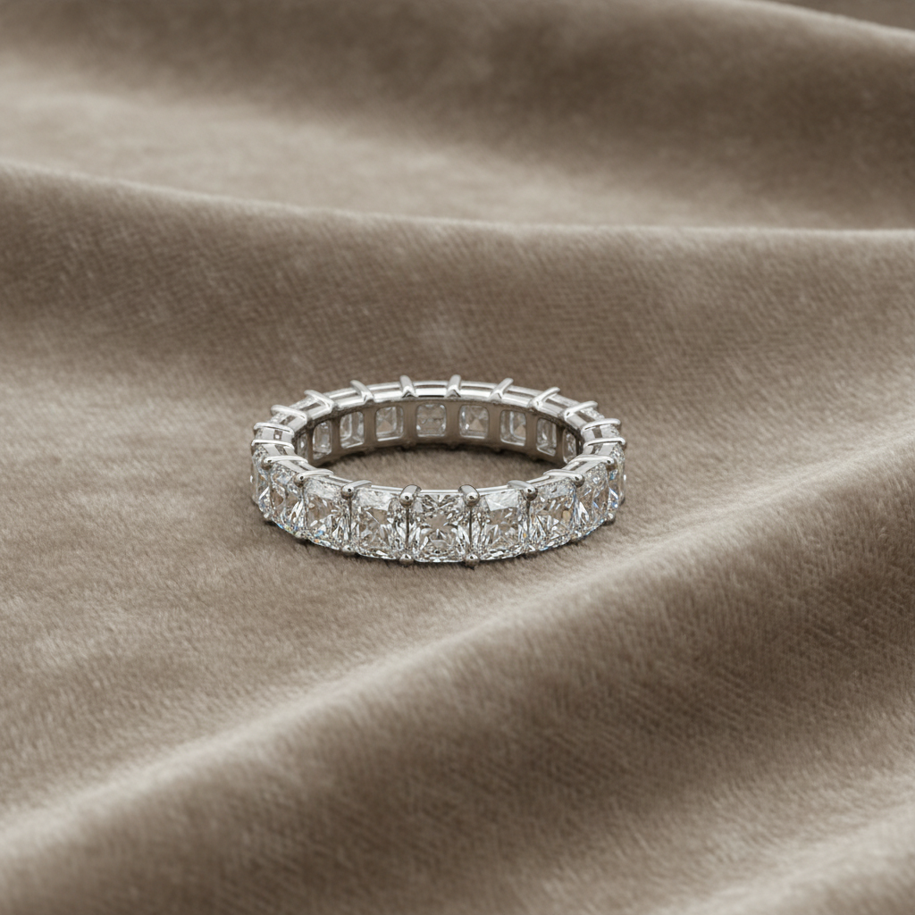 7.29 carats Lab Grown Diamond 9074690~ Radiant Cut Eternity Band