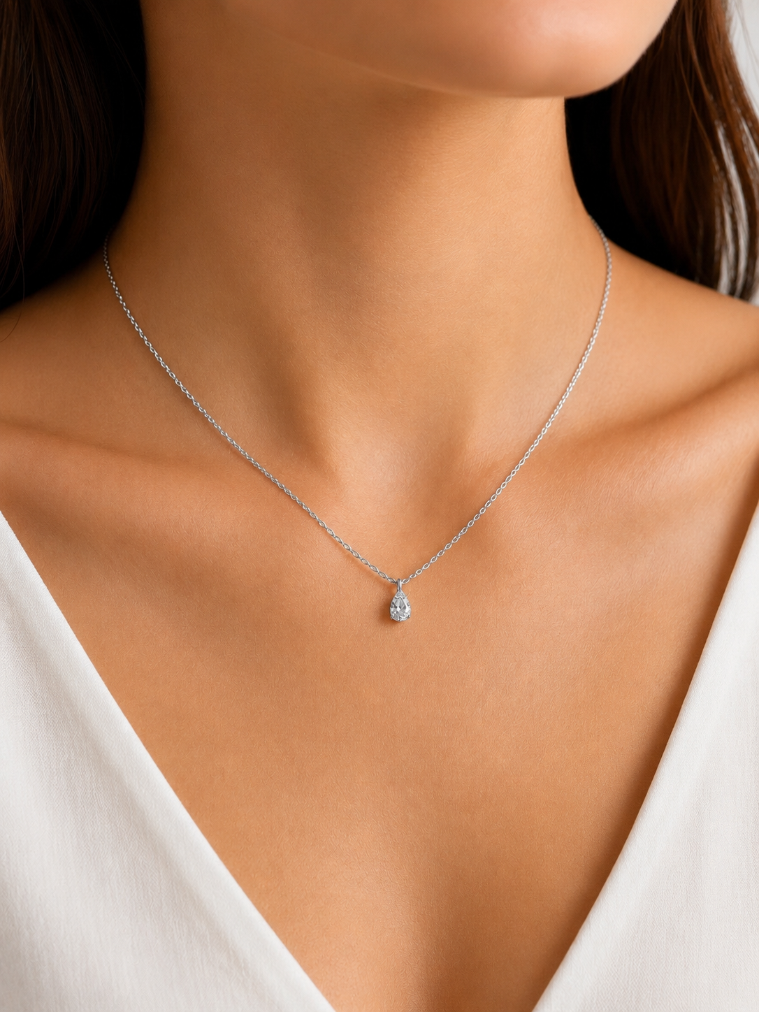 Lab Grown Diamonds NECKL1030~ Solitaire pear cut