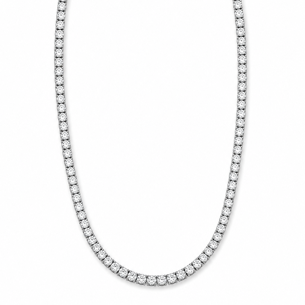Lab Grown Diamond Tennis Necklace NECK1119 ~ 15 carats 14K White Gold