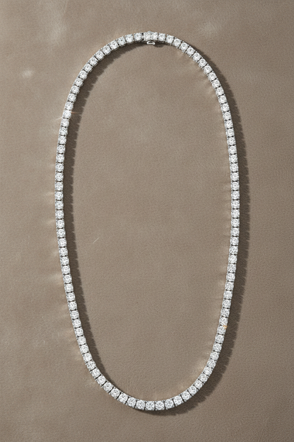 Lab Grown Diamond Tennis Necklace NECK1119 ~ 15 carats 14K White Gold