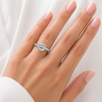 "ENGR02359" Round Cut Six Prong Diamond Engagement Ring