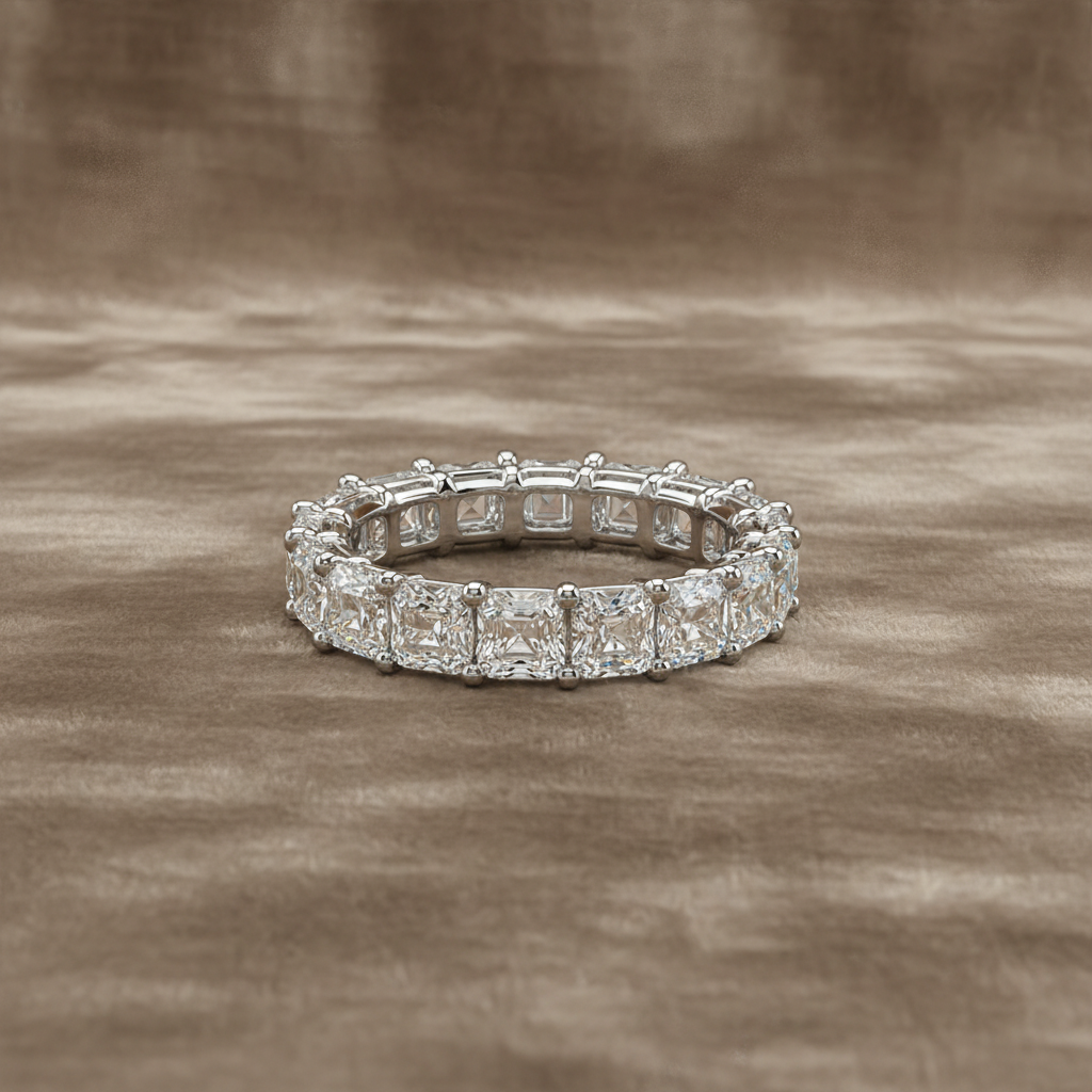 5.16 carats Lab Grown Diamonds 9147150 ~ Cushion Cut Eternity Band