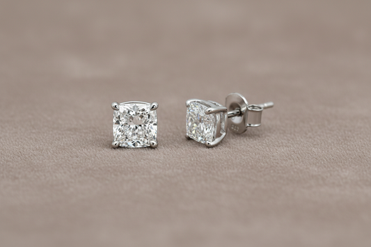 Lab Grown Diamond Studs~ EARR10323 Cushion Cut 1.50 carats