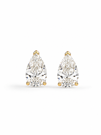 Lab Grown Diamond pear Cut Studs EARR10322~ 4.16 carats