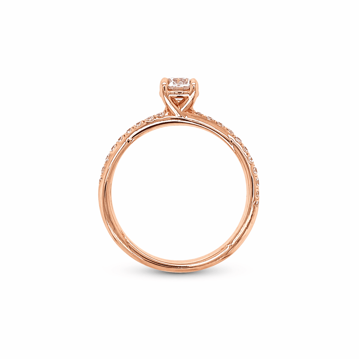 "ENGR03408" Round Diamond Engagement Ring With Twist Pave Design