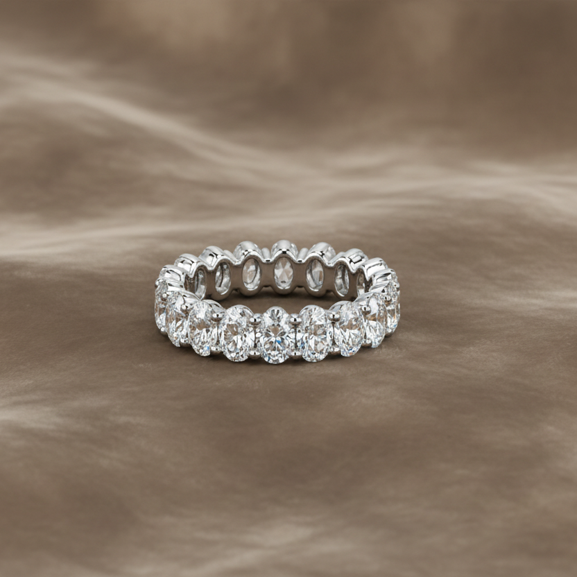 4.36 carat Lab Grown Diamonds 9076108~Oval Cut Eternity Band
