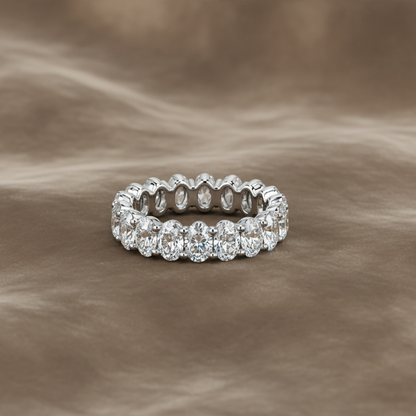 4.36 carat Lab Grown Diamonds 9076108~Oval Cut Eternity Band