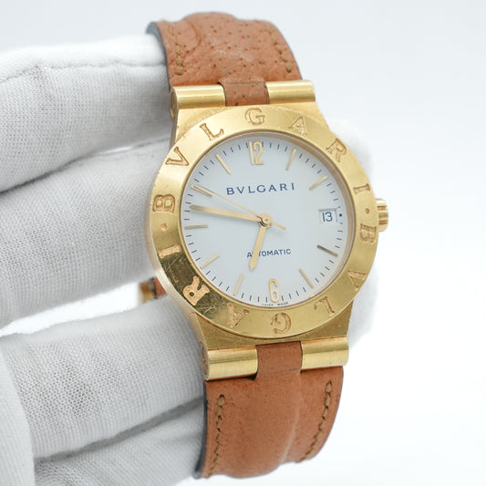 Bulgari Diagono Automatic Yellow gold White Dial 35mm LCV 35 G