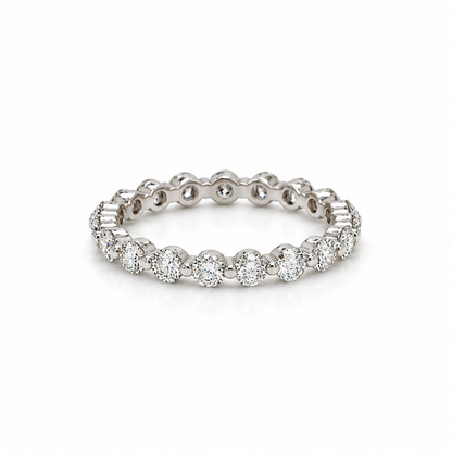 1.29 Carat Shared Ball Prong Diamond Eternity Band in 14K White Gold