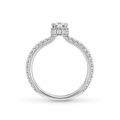 "ENGR03193" 0.40 Carat GIA Round Diamond Hidden Halo Engagement Ring
