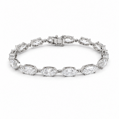 Lab Grown Diamond Tennis Bracelet ~ BRAC10221 Marquise Brillant & Step Cut