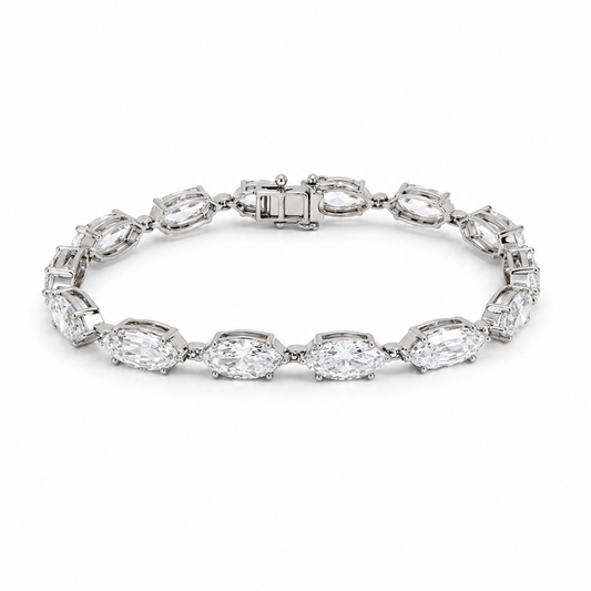 Lab Grown Diamond Tennis Bracelet ~ BRAC10221 Marquise Brillant & Step Cut
