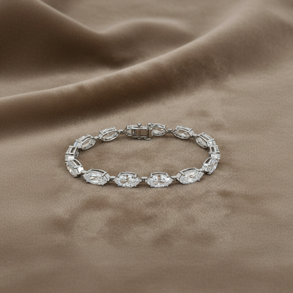 Lab Grown Diamond Tennis Bracelet ~ BRAC10221 Marquise Brillant & Step Cut