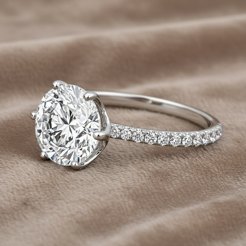 "ENGR02916" Six Prong Solitaire Diamond Engament Ring