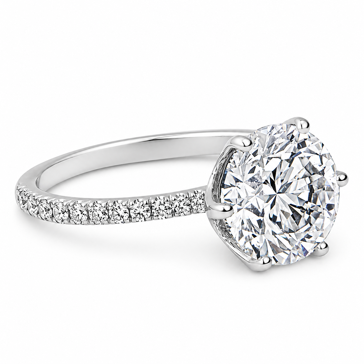 "ENGR02916" Six Prong Solitaire Diamond Engament Ring