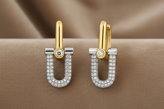 Jasmine Pavé Diamond Link Earrings ~ 18K Yellow Gold