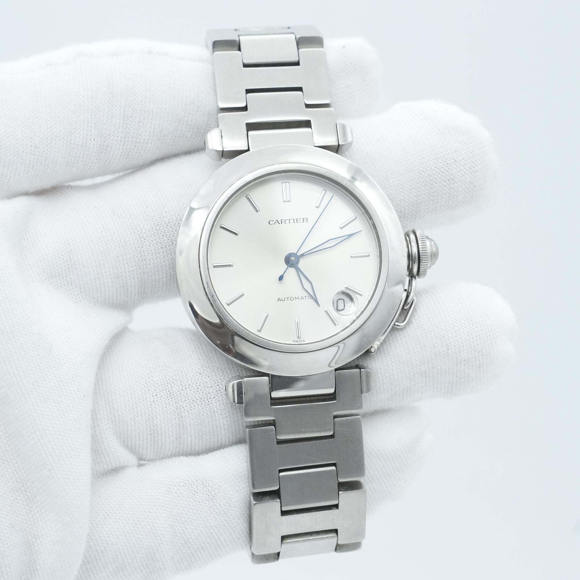 Cartier Pasha C Silver Unisex Watch Ref. W31010M7 Steel 35mm