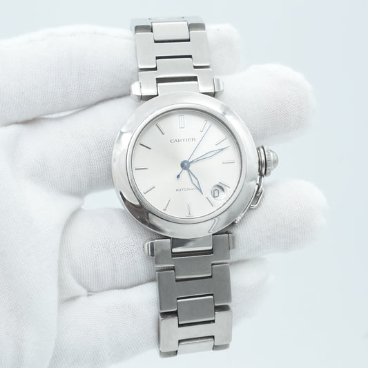 Cartier Pasha C Silver Unisex Watch Ref. W31010M7 Steel 35mm