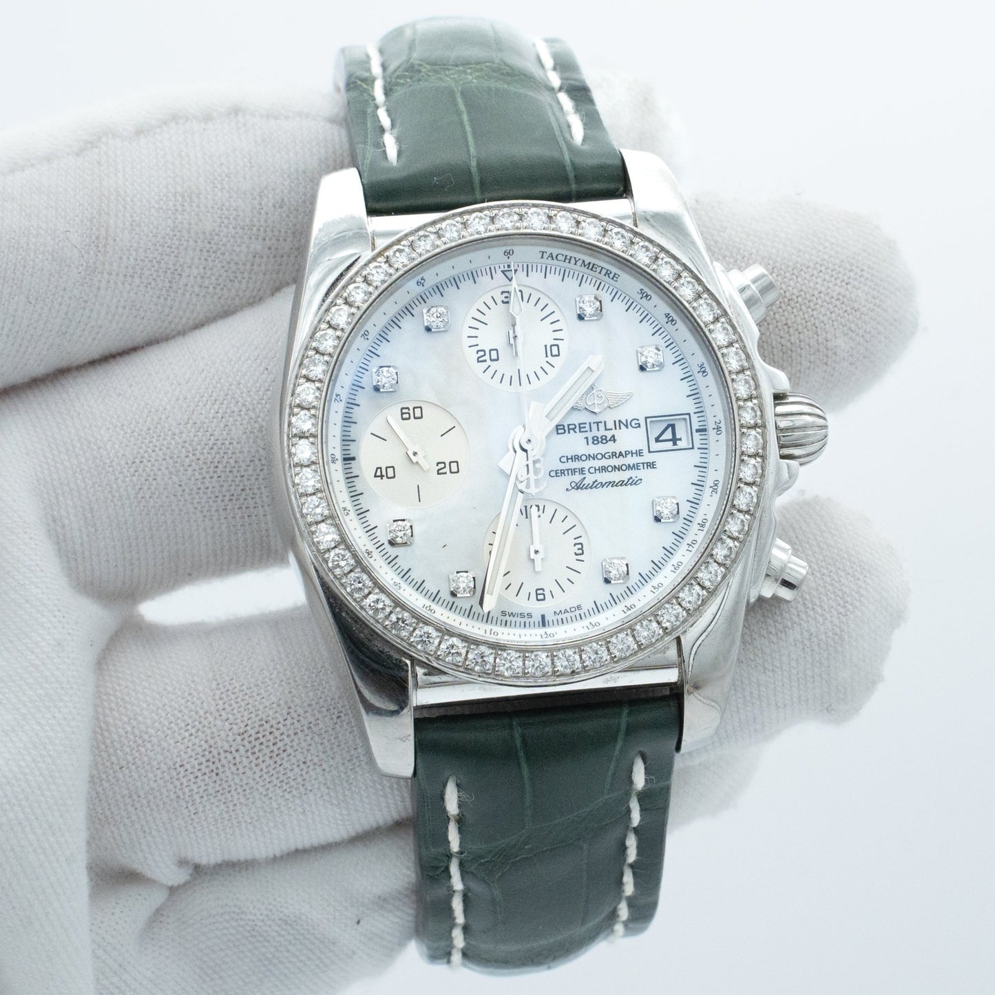 Breitling Chronomat 38mm Steel MOP Diamond Dial A1331053/A776"