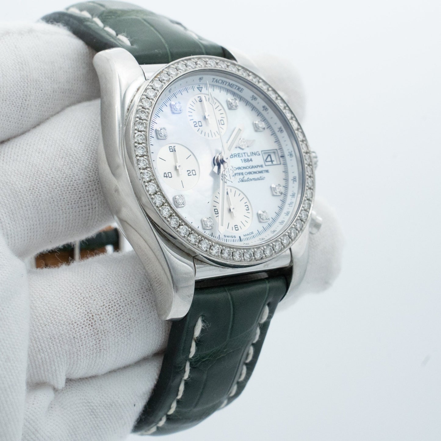 Breitling Chronomat 38mm Steel MOP Diamond Dial A1331053/A776"