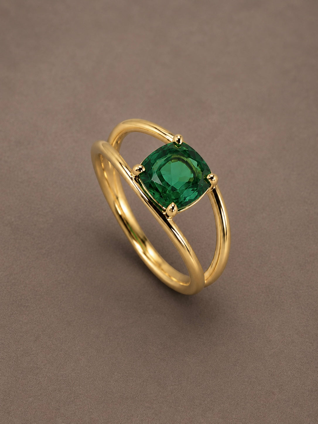 18K Yellow Gold Natural Zambian Emerald Ring RINGS1118- 1.28 carats