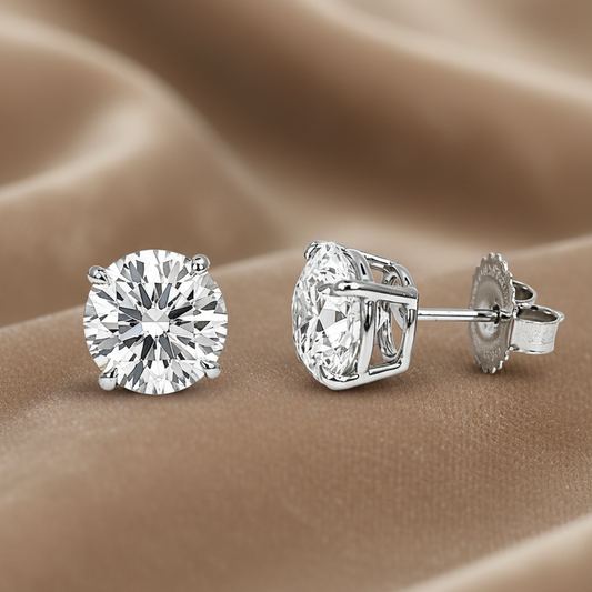 Lab Grown Diamond Studs EARR10308~ 14k White Gold 3.96 carats
