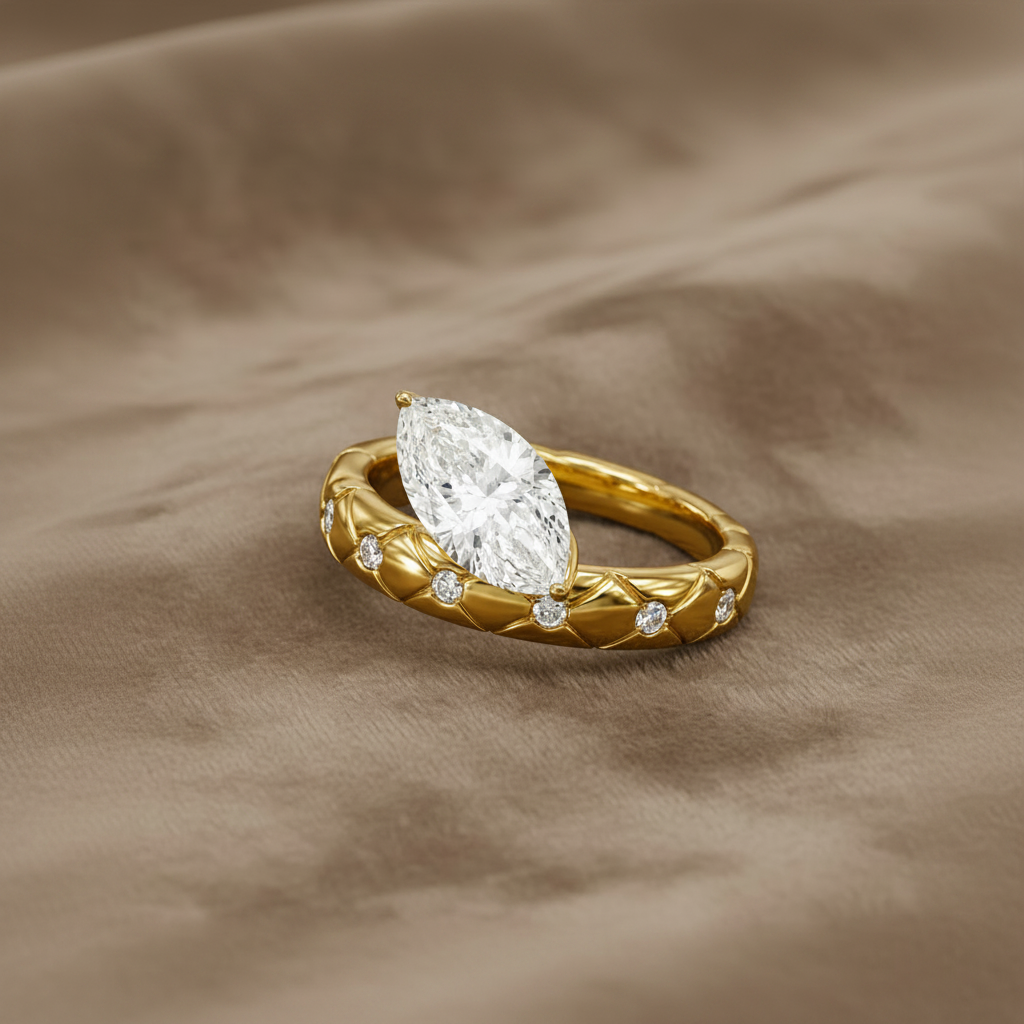 Lab Grown Diamond Ring RING1113~ 2.10 carats 18K Yellow Gold