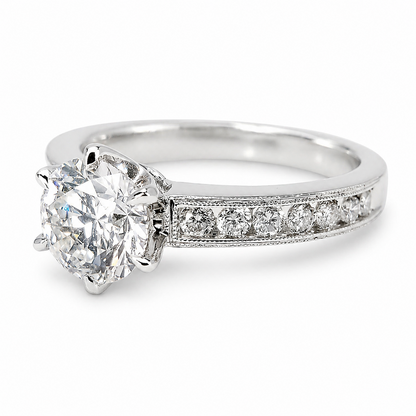 "ENGR02359" Round Cut Six Prong Diamond Engagement Ring