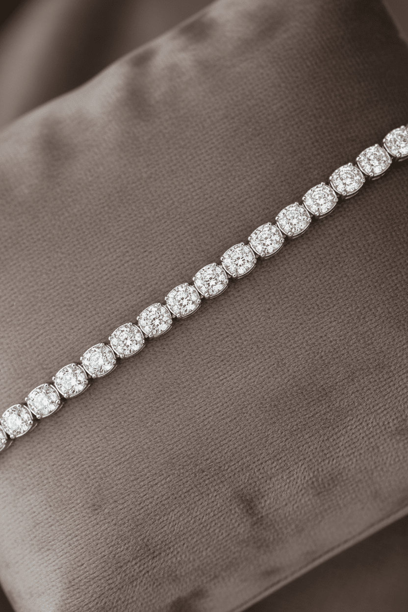 Lab Grown Diamond Tennis Bracelet ~ BRAC10226 Cushion Cut