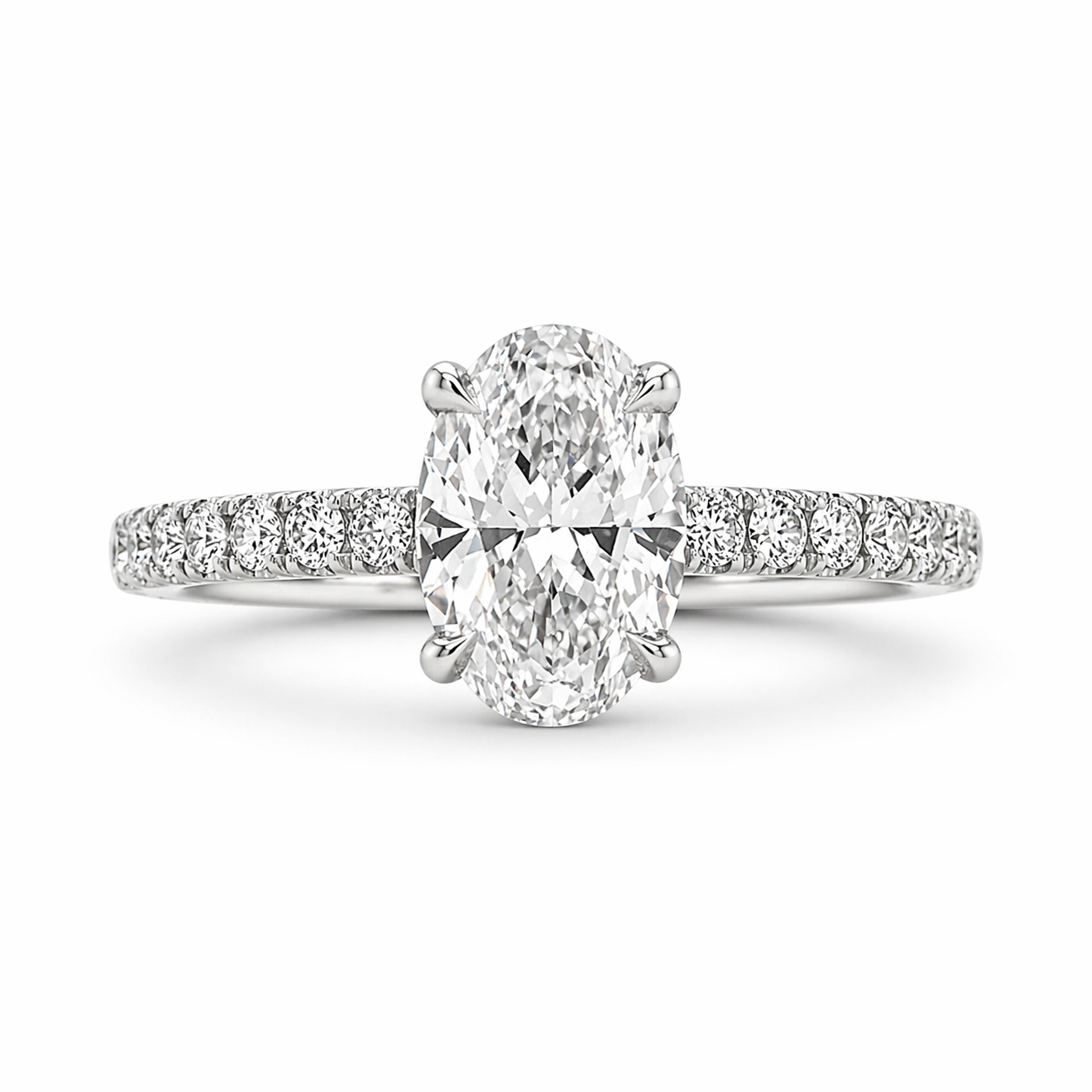 "ENGR03101" 1.01 Carat Oval Shaped Hidden Halo Engagement Ring with MicroPavé