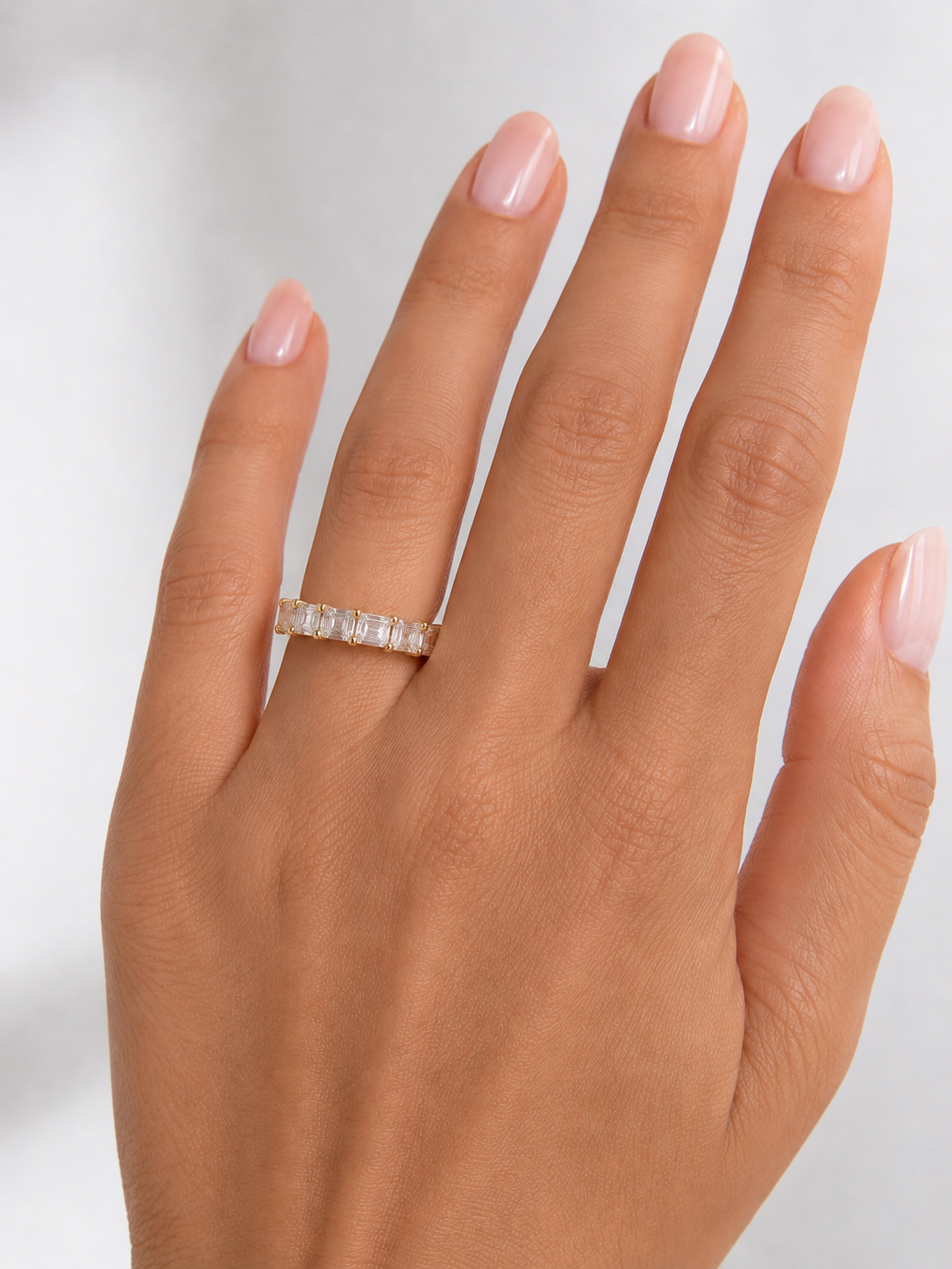 4.66 carat Lab Grown Diamond 30048~Emerald Cut Eternity Band - East To West Set
