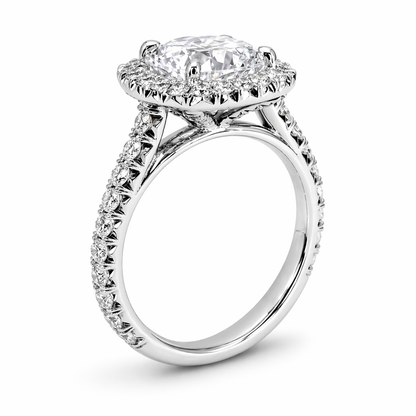 "ENGR03244" Platinum Cushion Cut Engagement Ring