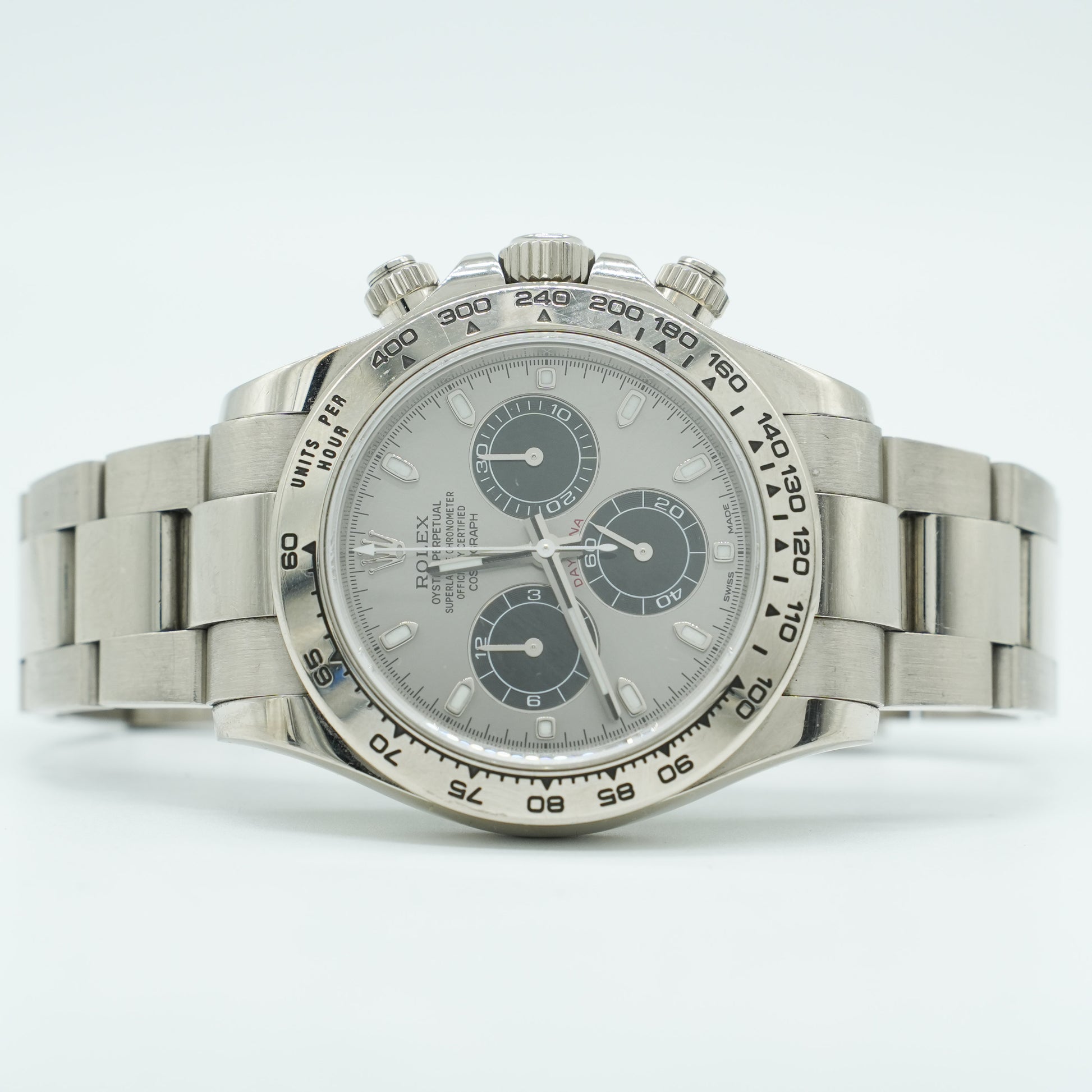 Rolex Cosmograph Daytona 40mm White Gold Silver Dial 116509