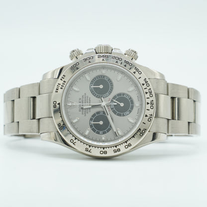 Rolex Cosmograph Daytona 40mm White Gold Silver Dial 116509