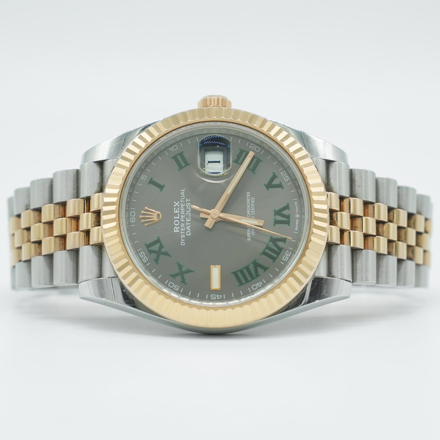 Rolex Datejust 41mm Wimbledon Dial 126333 Two Tone Yellow Gold/Steel