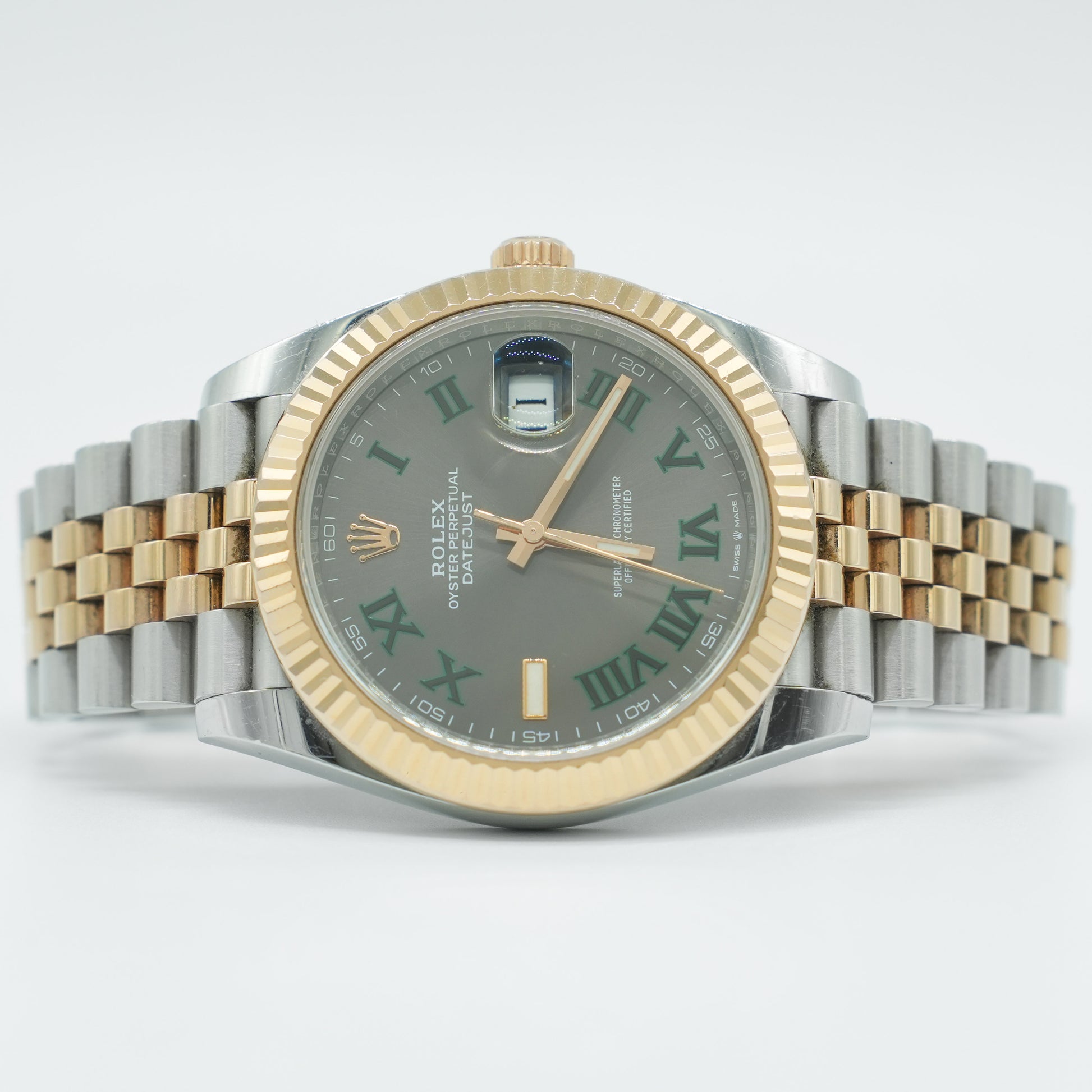 Rolex Datejust 41mm Wimbledon Dial 126333 Two Tone Yellow Gold/Steel