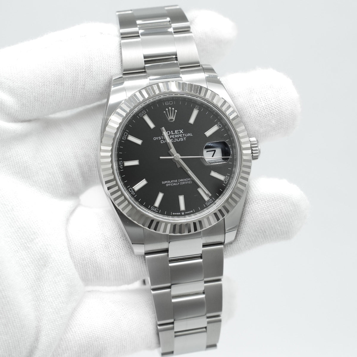 Rolex Datejust 41mm 126334 Fluted Bezel Black Dial