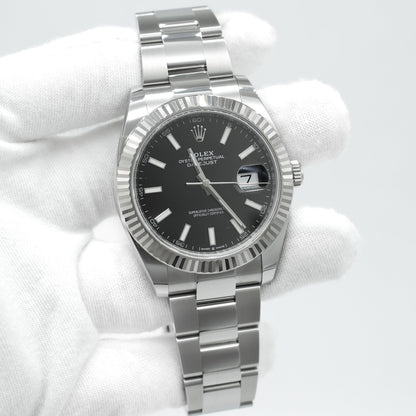 Rolex Datejust 41mm 126334 Fluted Bezel Black Dial