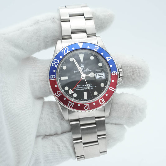 Rolex GMT-Master Pepsi 40mm Men's Automatic Watch 1675 Ebay Authentication Card