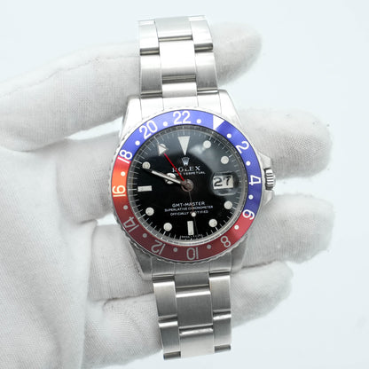 Rolex GMT Master 1675 Stainless Steel Pepsi Bezel 40mm
