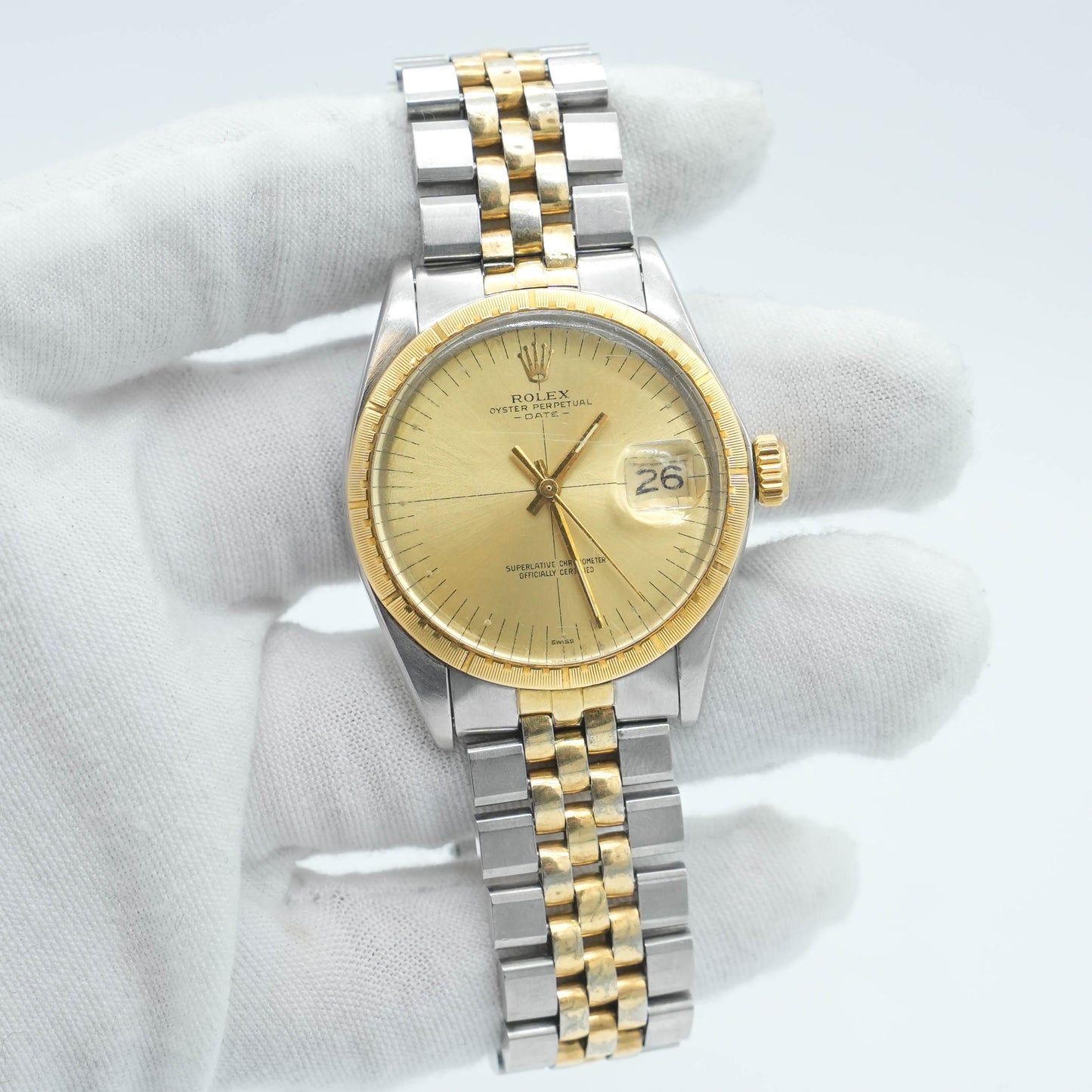 Rolex Oyster Perpetual Date 1512 Zephyr Yellow Gold 34mm