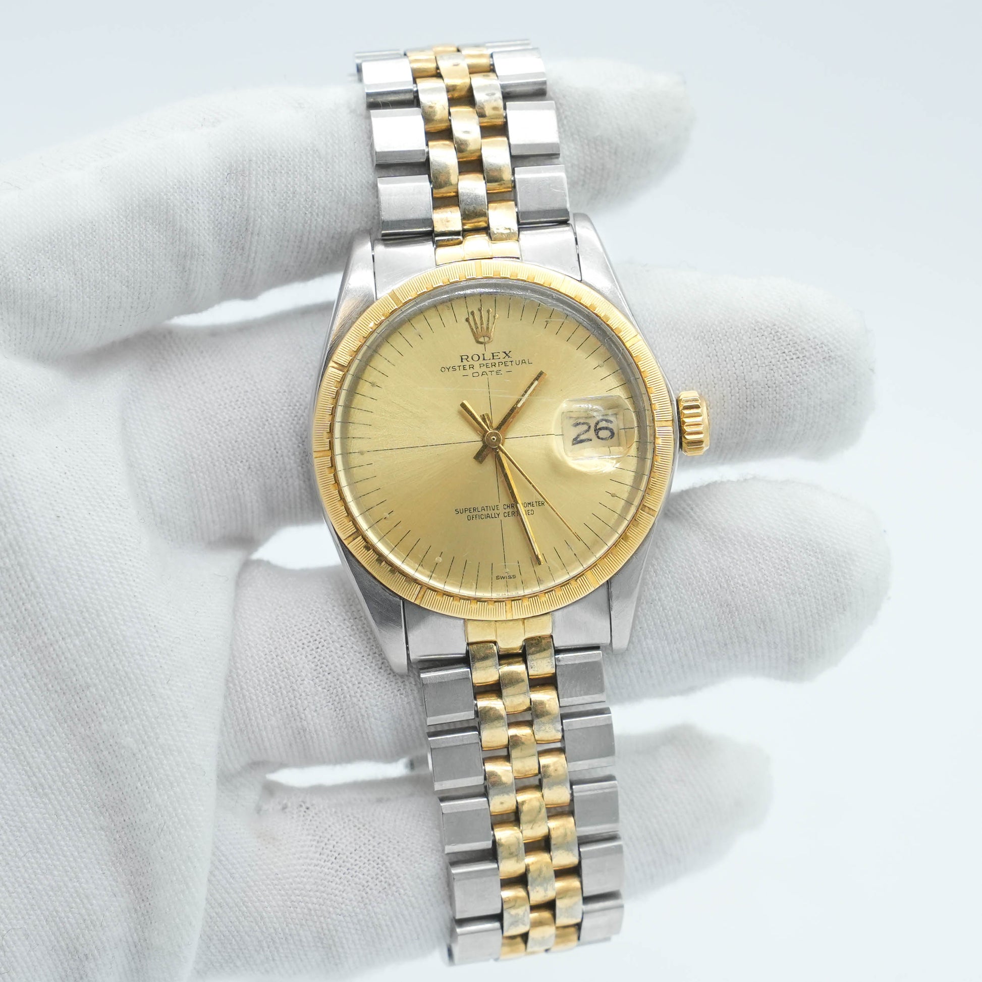 Rolex Oyster Perpetual Date 1512 Zephyr Yellow Gold 34mm