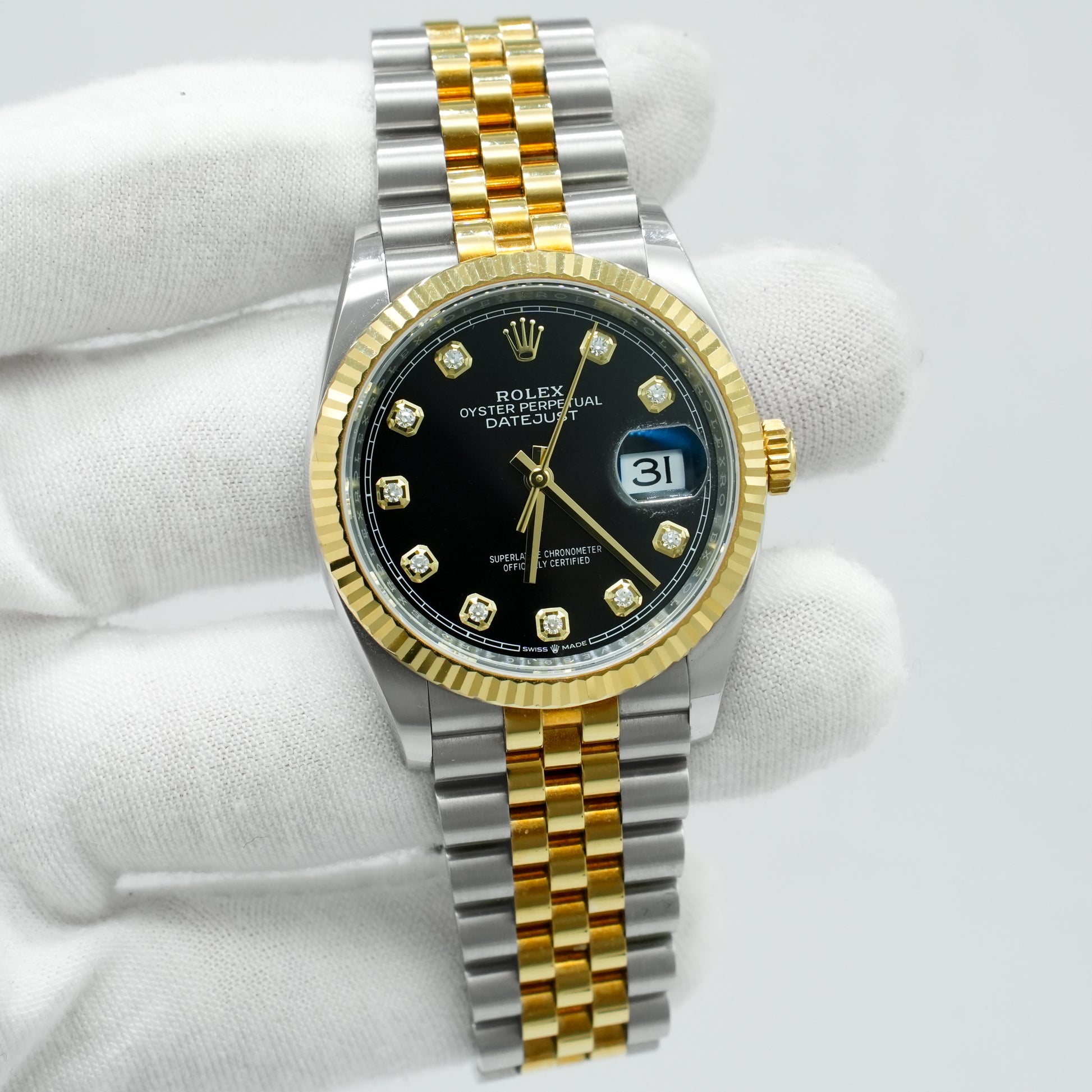Rolex Datejust 36mm Black Diamonds Dial 126233