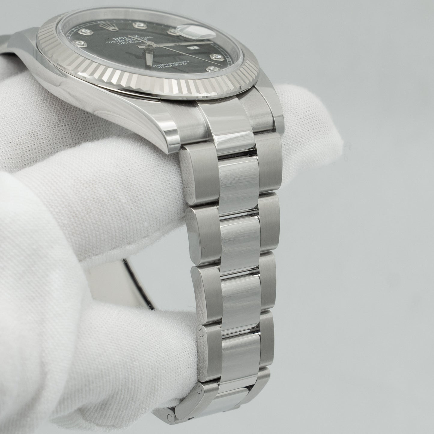 Rolex Datejust 41mm Stainless Steel Factory Black Diamond Dial 126334